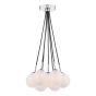Elpis 7 Light Cluster Pendant Polished Chrome With White Confetti Glass