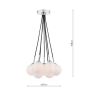 Elpis 7 Light Cluster Pendant Polished Chrome With White Confetti Glass