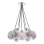 Elpis 7 Light Cluster Pendant Polished Chrome With Smoked/Clear Ribbed Glass