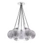 Elpis 7 Light Cluster Pendant Polished Chrome With Smoked/Clear Ribbed Glass