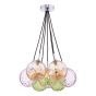Elpis 7 Light Cluster Pendant Polished Chrome Mixed Coloured Glass 