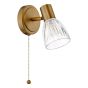 Elron Single Spotlight Antique Bronze and Ribbed Glass