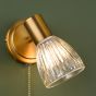 Elron Single Spotlight Antique Bronze and Ribbed Glass