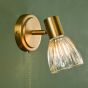 Elron Single Spotlight Antique Bronze and Ribbed Glass