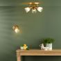 Elron Single Spotlight Antique Bronze and Ribbed Glass