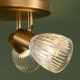 Elron 3 Light Plate Spotlight Antique Bronze and Ribbed Glass