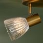 Elron 3 Light Plate Spotlight Antique Bronze and Ribbed Glass