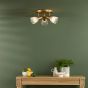 Elron 3 Light Plate Spotlight Antique Bronze and Ribbed Glass