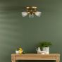Elron 3 Light Plate Spotlight Antique Bronze and Ribbed Glass