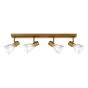 Elron 4 Light Bar Spotlight Antique Bronze and Ribbed Glass