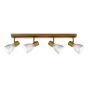 Elron 4 Light Bar Spotlight Antique Bronze and Ribbed Glass