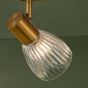 Elron 4 Light Bar Spotlight Antique Bronze and Ribbed Glass