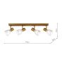 Elron 4 Light Bar Spotlight Antique Bronze and Ribbed Glass