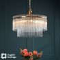 Eltham 6 Light Pendant Antique Gold and Glass