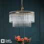 Eltham 6 Light Pendant Antique Gold and Glass