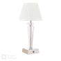 Eltham Rechargeable Table Lamp Crystal and Polished Nickel With Shade LED