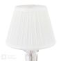 Eltham Rechargeable Table Lamp Crystal and Polished Nickel With Shade LED