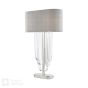 Eltham 2 Light Table Lamp Polished Nickel and Crystal With Shade