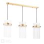Eltham 3 Light Bar Pendant Antique Gold and Glass