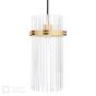 Eltham 3 Light Bar Pendant Antique Gold and Glass