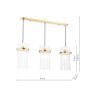 Eltham 3 Light Bar Pendant Antique Gold and Glass
