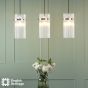 Eltham 3 Light Bar Pendant Polished Nickel and Glass