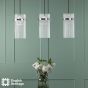 Eltham 3 Light Bar Pendant Polished Nickel and Glass