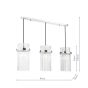 Eltham 3 Light Bar Pendant Polished Nickel and Glass