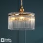 Eltham 4 Light Pendant Antique Gold and Glass
