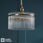 Eltham 4 Light Pendant Antique Gold and Glass