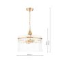 Eltham 4 Light Pendant Antique Gold and Glass