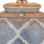 Ely Table Lamp Blue Ceramic With Shade
