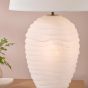 Encara Dual Lit Table Lamp White Glass and Antique Bronze With Linen Shade