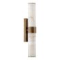 Eneco 2 Light Bathroom Wall Light Antique Bronze and Natural Alabaster IP44