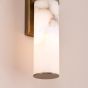 Eneco 2 Light Bathroom Wall Light Antique Bronze and Natural Alabaster IP44