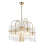 Eniola 9 Light Pendant Natural Brass and Glass