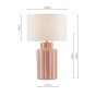 Ennio Table Lamp Red Ceramic and Antique Brass With Linen Shade