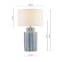 Ennio Table Lamp Blue Ceramic and Antique Brass With Linen Shade