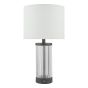 Enrico Rechargeable Table Lamp Satin Black and Glass With Shade LED
