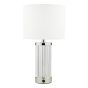 Enrico Rechargeable Table Lamp Polished Nickel and Glass With Shade LED