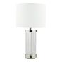 Enrico Rechargeable Table Lamp Polished Nickel and Glass With Shade LED