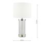 Enrico Rechargeable Table Lamp Polished Nickel and Glass With Shade LED