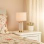 Enrico Rechargeable Table Lamp Antique Bronze and Ribbed Glass With Linen Shade LED