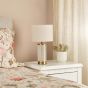 Enrico Rechargeable Table Lamp Antique Bronze and Ribbed Glass With Linen Shade LED