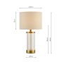 Enrico Rechargeable Table Lamp Antique Bronze and Ribbed Glass With Linen Shade LED