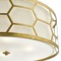 Epstein 4 Light Pendant Gold With Ivory Shade & Glass Diffuser