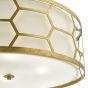 Epstein 4 Light Pendant Gold With Ivory Shade & Glass Diffuser