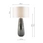 Erdis Table Lamp Blue Art Glass and Antique Bronze With Ivory Shade