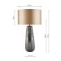 Erdis Table Lamp Blue Art Glass and Antique Bronze With Taupe Shade