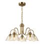Erika 5 Light Pendant Antique Bronze and Amber Glass